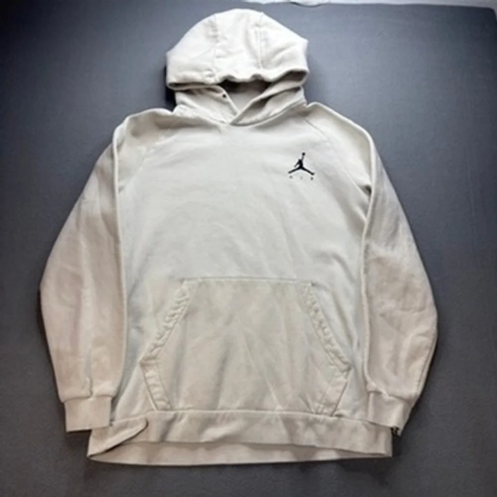 Jordan Jumpman Air Pullover Hoodie Regular Fit L Beige Embroidered Logo Athletic